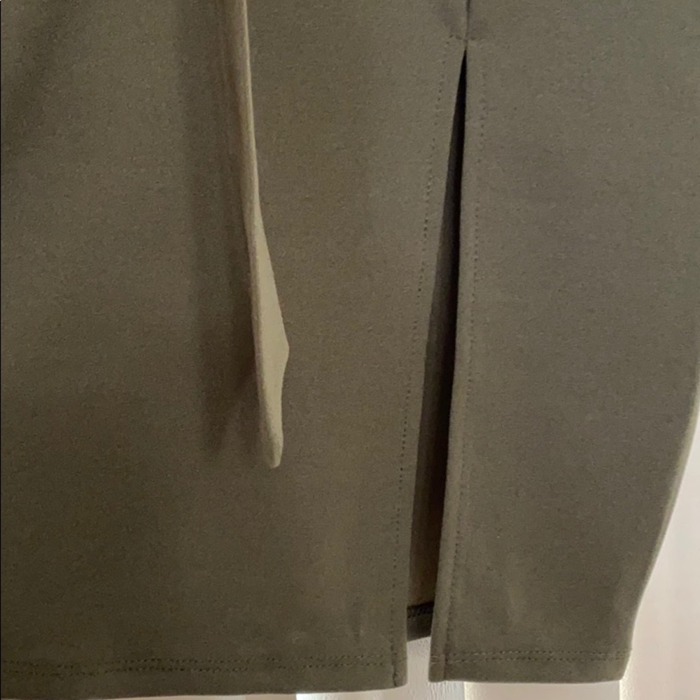 Olive Green Office Dress - Picture 4 of 4